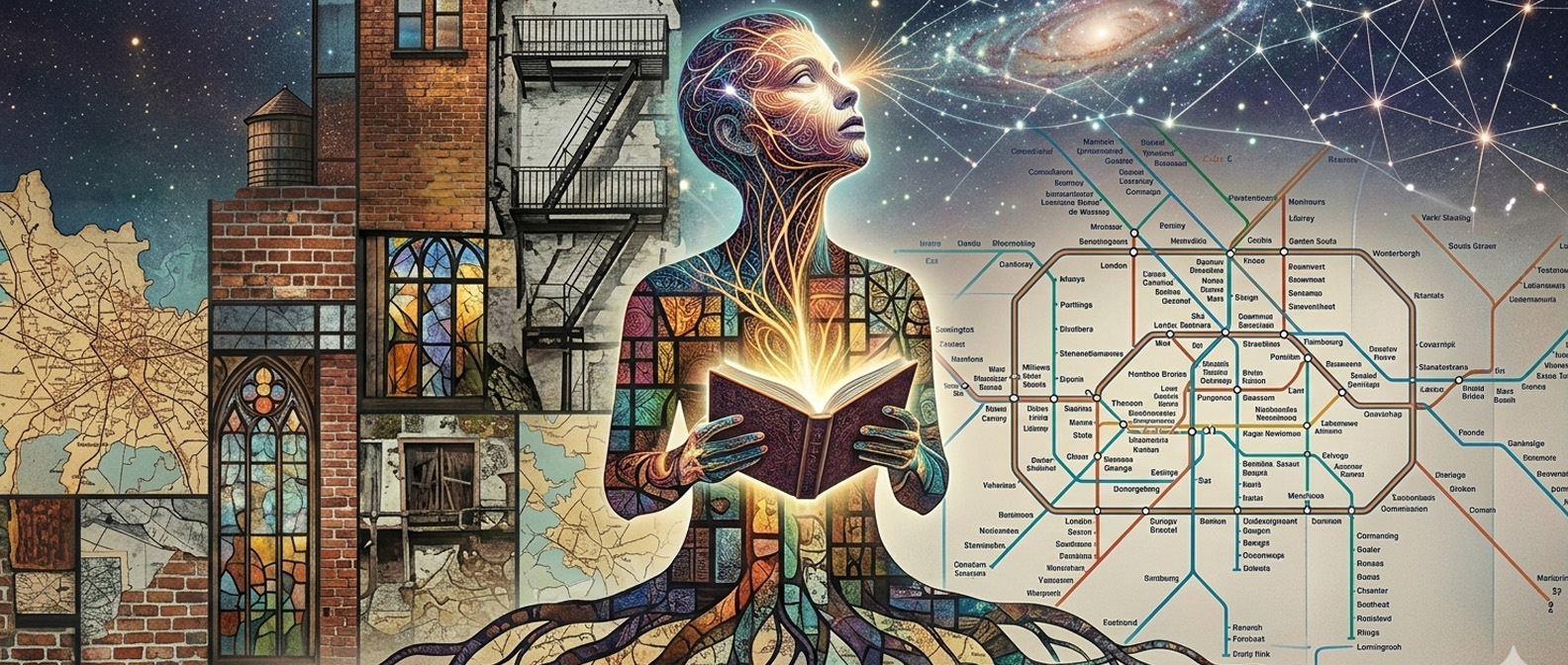 boy learning from the universe while living in a physical world